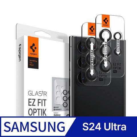 附快貼板Spigen Galaxy S24 Ultra (6.8吋) 鏡頭保護貼(黑x2入)