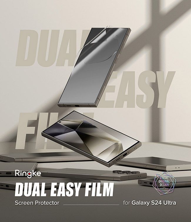 DUAFRingkeDUAL EASY FILMScreen ProtectorORIGINALDESIGNfor Galaxy S24 Ultra