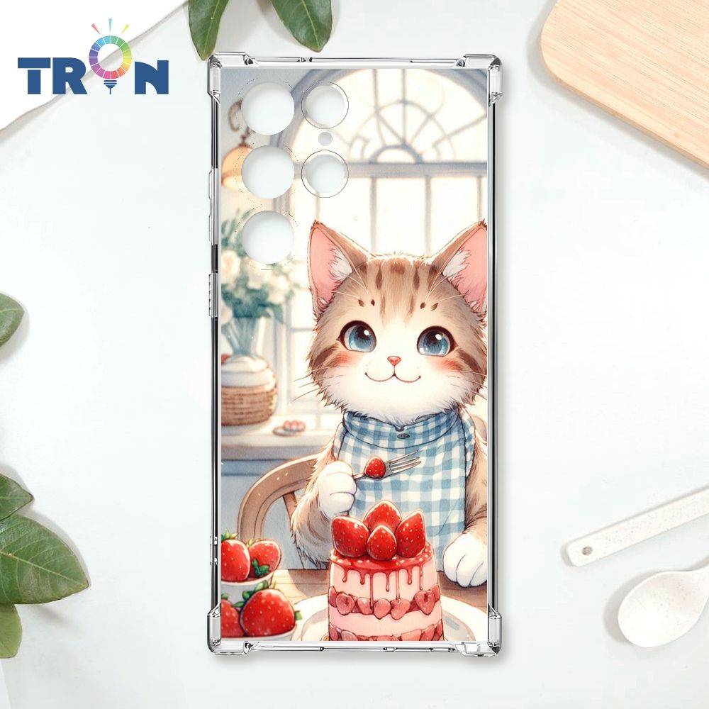  TRON 三星 S24 Ultra 貓咪美食評鑑家 四角防摔殼 手機殼
