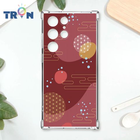 TRON 三星 S24 Ultra 日系和風圓點流雲系列 四角防摔殼 手機殼