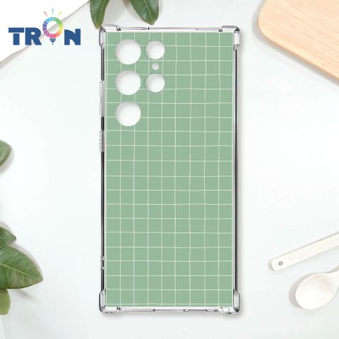 TRON 三星 S24 Ultra 手繪簡約方格紋A款 四角防摔殼 手機殼