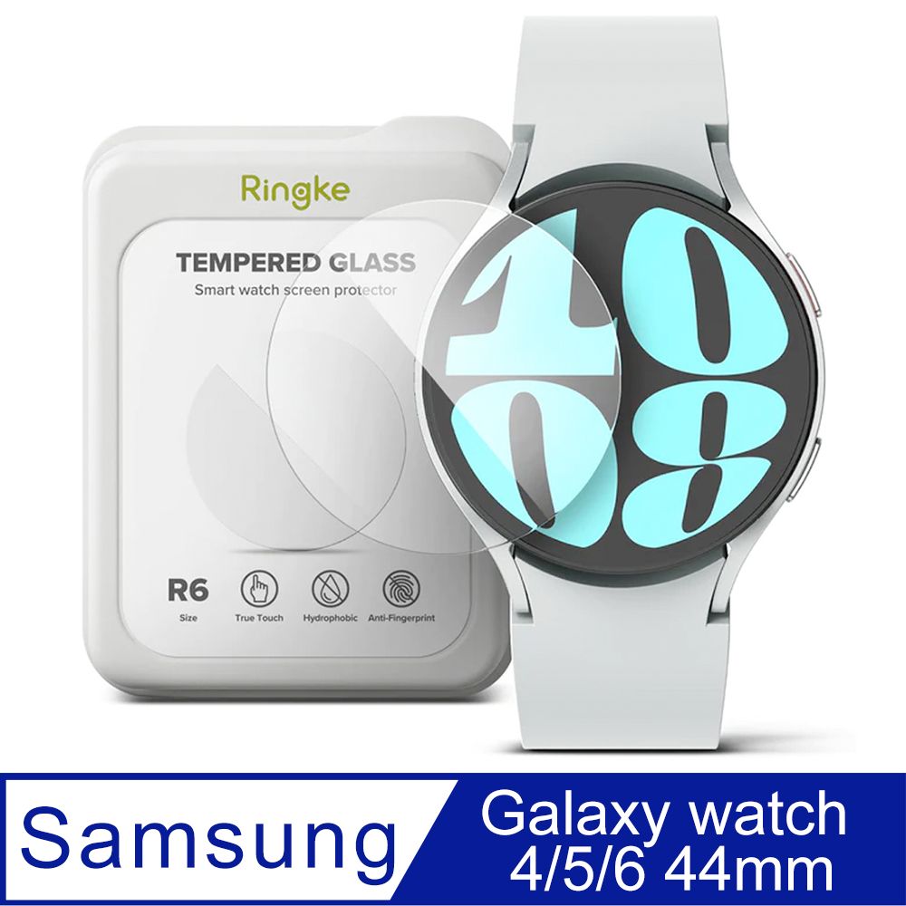 Samsung 三星 Rearth Ringke  Galaxy Watch 4/5/6 (44mm) 玻璃螢幕保護貼(3+1片裝)