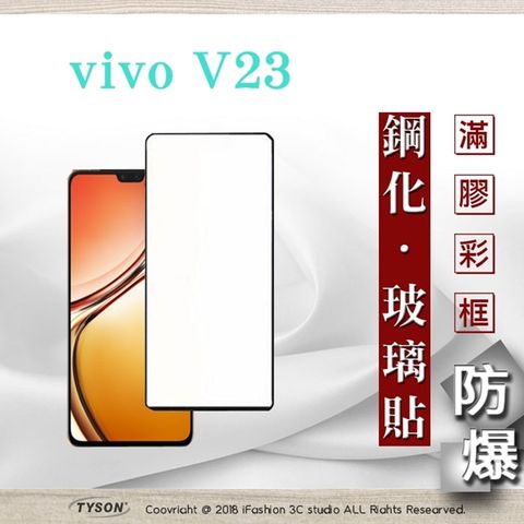 VIVO V23 - 2.5D滿版滿膠 彩框鋼化玻璃保護貼 9H