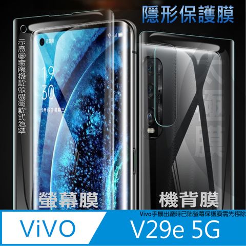 vivo V29e 5G 螢幕保護貼&機背保護貼 (透亮高清疏水款&霧磨砂強抗指紋款)