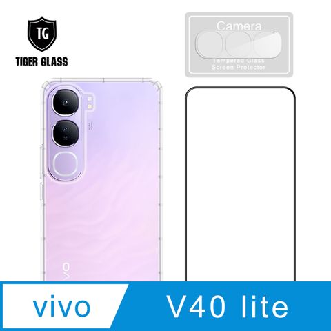 T.G vivo V40 Lite 手機保護超值3件組(透明空壓殼+鋼化膜+鏡頭貼)