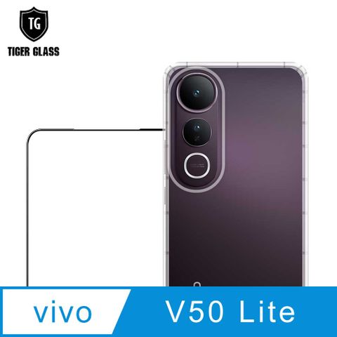 T.G vivo V50 Lite 手機保護超值2件組(透明空壓殼+鋼化膜)