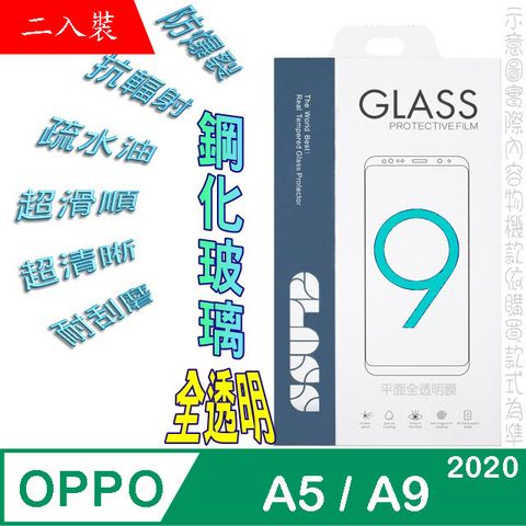 OPPO A31 2020/ A9 2020 / A5 2020 / VIVO Y20/Y20S (全透明/二入裝) 硬度9H優化防爆玻璃保護貼-非滿版