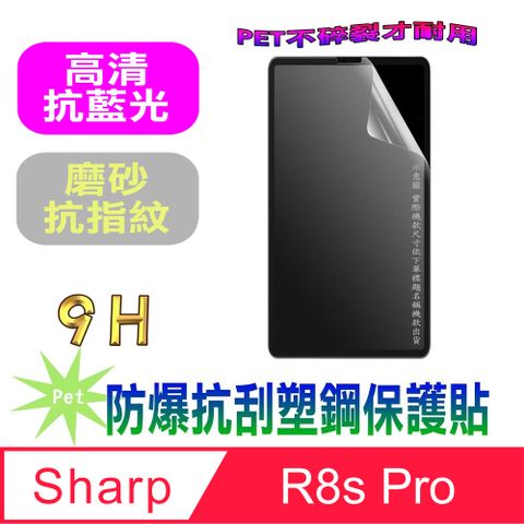 SHARP AQUOS R8s Pro(抗藍光高清款&amp;磨砂抗炫強抗指紋)９Ｈ抗刮防爆塑鋼螢幕保護貼