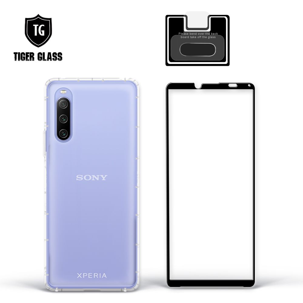 T.G SONY Xperia 10 IV 手機保護超值3件組(透明空壓殼+鋼化膜+鏡頭貼