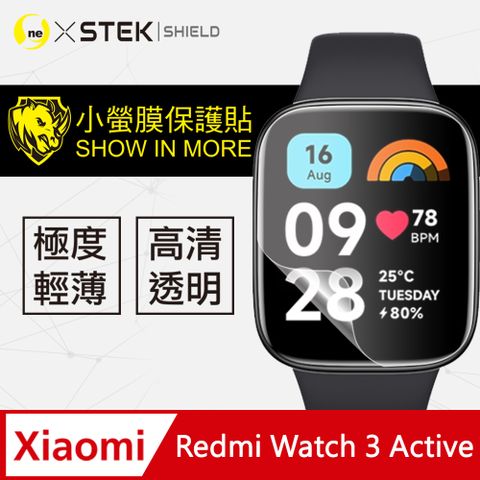 美國頂級原料犀牛皮材質Xiaomi 小米 紅米 watch 3 Active 手錶保護貼 犀牛皮手錶膜 保護膜 自動修復(兩入組)