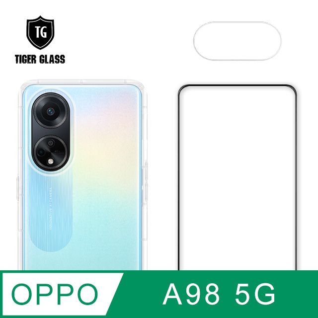 T.G  OPPO A98 5G 手機保護超值3件組(透明空壓殼+鋼化膜+鏡頭貼)