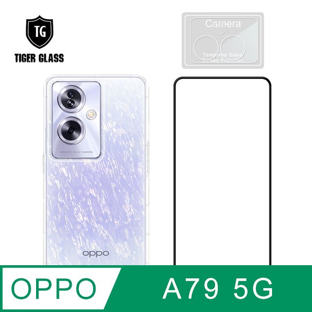 T.G OPPO A79 5G 手機保護超值3件組(透明空壓殼+鋼化膜+鏡頭貼