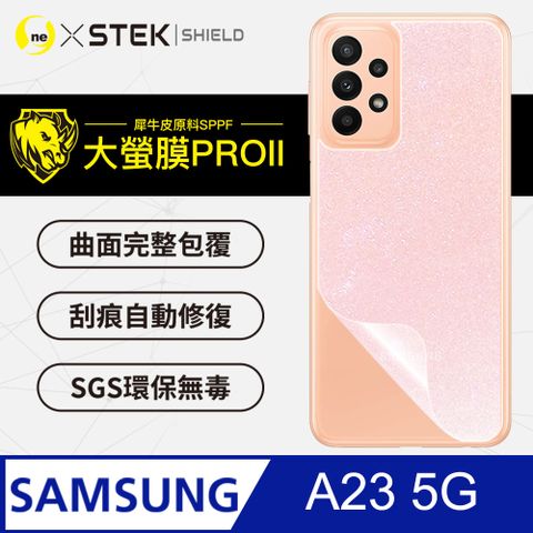 o-one 圓一 Samsung A23 5G 背蓋保護貼 超跑頂級包膜原料犀牛皮  通過檢測抗撞擊力達425公斤