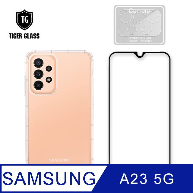 T.G Samsung Galaxy A23 5G 手機保護超值3件組(透明空壓殼+鋼化膜+鏡頭