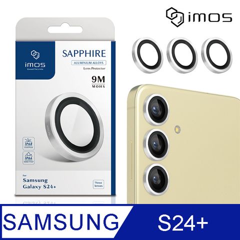 採用藍寶石玻璃 莫氏硬度達9Mimos Samsung Galaxy S24+藍寶石金屬框鏡頭保護貼 - 三顆(鋁合金-雙色)