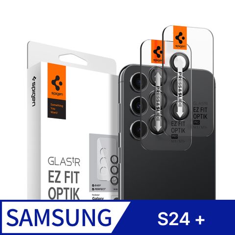附快貼板Spigen Galaxy S24+ (6.7吋) 鏡頭保護貼(黑x2入)