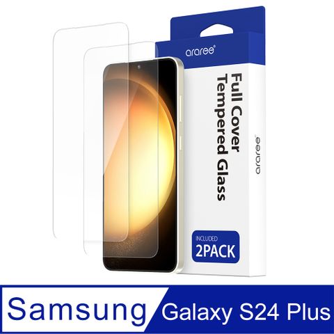 Araree 三星 Galaxy S24 Plus 強化玻璃螢幕保護貼(2片裝)(全透無黑邊)