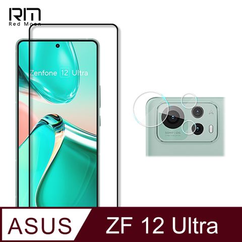 RedMoon ASUS ZenFone12 Ultra 手機保護貼2件組 9H玻璃保貼+厚版鏡頭貼