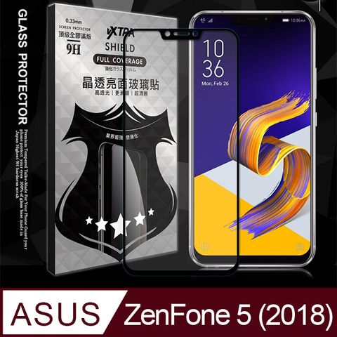 VXTRA 全膠貼合 華碩 ASUS ZenFone 5 (2018) ZE620KL 滿版疏水疏油9H鋼化頂級玻璃膜(黑) 玻璃保護貼