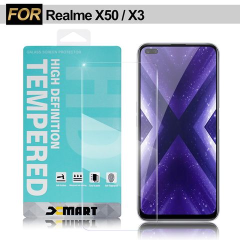 清透美型 展現完美Xmart for Realme X50/X3 薄型9H玻璃保護貼-非滿版