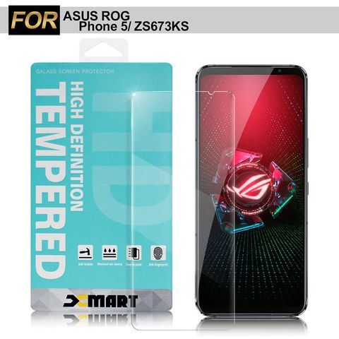 清透美型 展現完美Xmart for ASUS ROG Phone 5 ZS673KS 薄型9H玻璃保護貼-非滿版