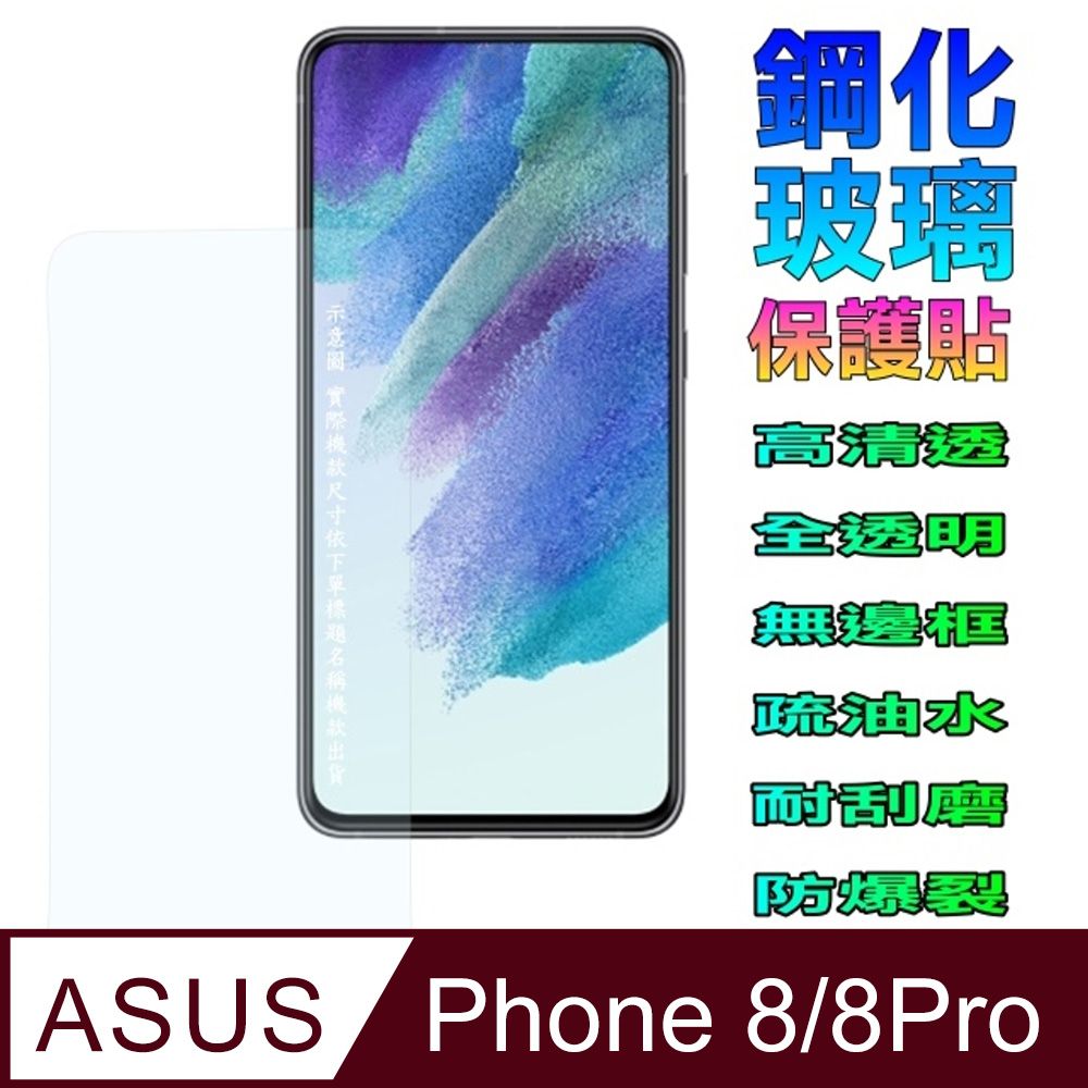  ASUS ROG Phone 8 / 8Pro 全透明防爆玻璃螢幕保護貼