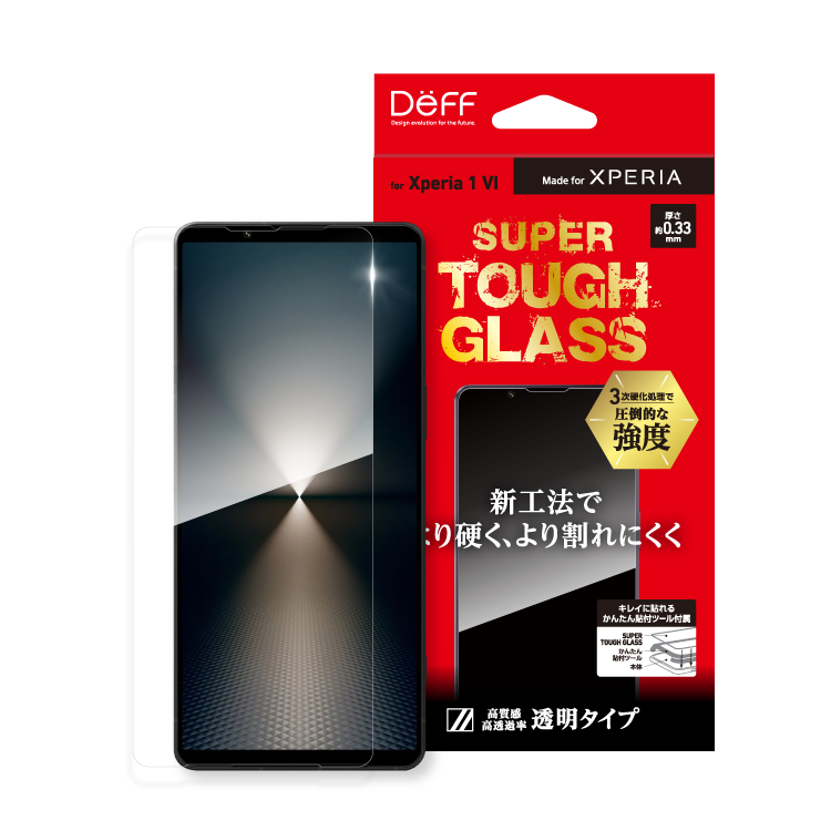  DEFF Sony Xperia1VI 三硬全透明滿版螢幕保貼-SUPER TOUGH GLASS 全透明滿版螢幕保貼