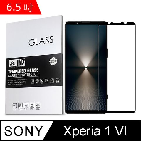 IN7 Sony Xperia 1 VI 六代 (6.5吋) 高清 高透光2.5D滿版9H鋼化玻璃保護貼 疏油疏水 鋼化膜-黑色