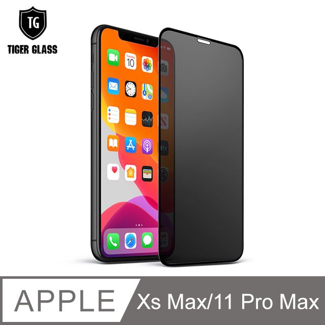 T.G   Apple iPhone 11 Pro Max / Xs Max 6.5吋超強二合一 防窺+霧面9H滿版鋼化玻璃保護貼(防爆防指紋)