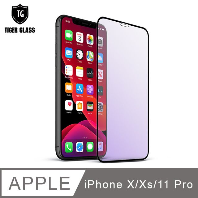 T.G   Apple iPhone 11 Pro / iPhone X / Xs 5.8吋超強二合一 藍光+霧面9H滿版鋼化玻璃保護貼(防爆防指紋)