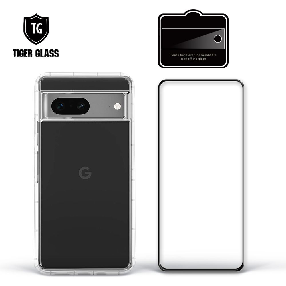 T.G Google Pixel 7 手機保護超值3件組(透明空壓殼+鋼化膜+鏡頭貼