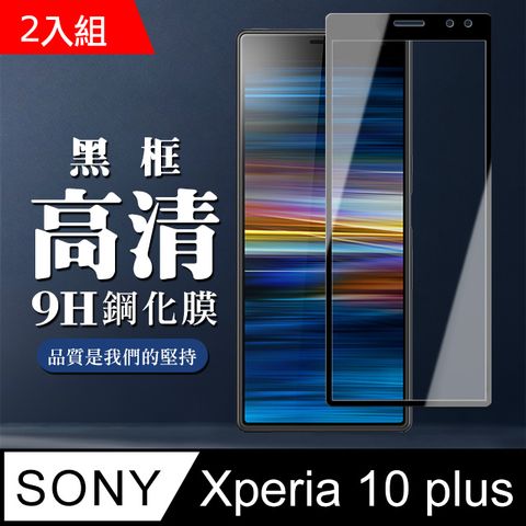 SONY Xperia 10 PLUS 高規格玻璃 黑框透明版 二入組(SONY Xperia10 PLUS 保護貼 鋼化膜 Xperia 10P)