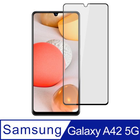 【Ayss】Samsung Galaxy A42/5G/6.6吋/2020/專用滿版手機玻璃保護貼/鋼化玻璃膜/平面全滿版/全滿膠/絲印-黑