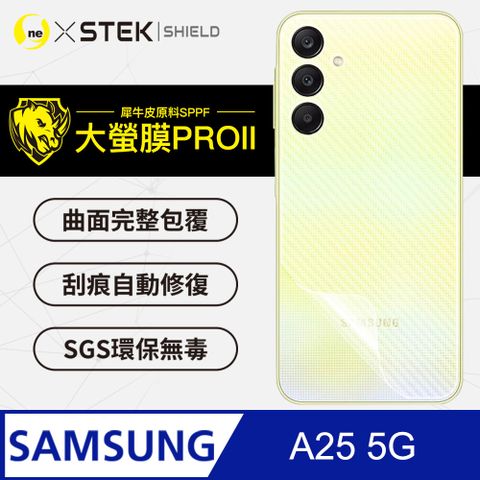 【大螢膜PRO】頂級原料犀牛皮背蓋保護貼Samsung A25 5G背蓋保護貼 卡夢碳纖維材質 專利塗層 輕微刮痕自動修復