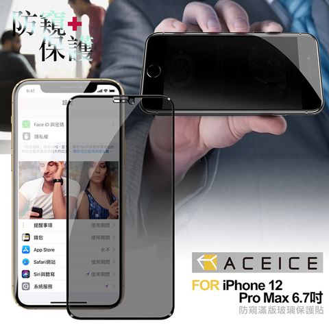 PET HOME 寵物當家 ACEICE for iPhone 12 Pro Max 6.7吋 防窺滿版玻璃保護貼-黑