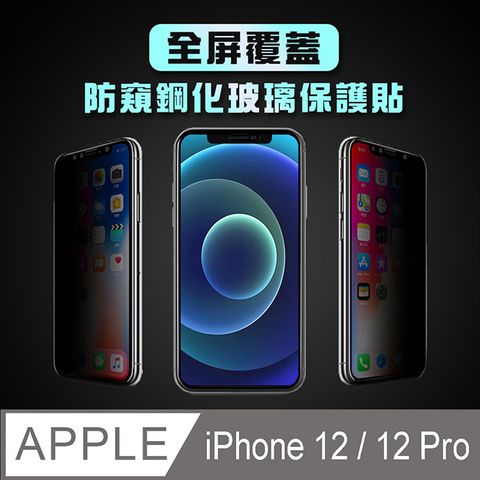 iPhone 12 / iPhone 12 Pro 6.1吋【防窺】黑邊滿版鋼化玻璃保護貼膜