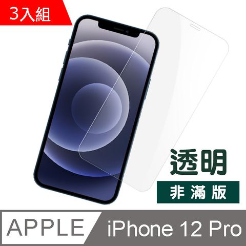 超值3入組 iPhone12Pro保護貼 iPhone 12Pro 保護貼 透明 高清 非滿版 手機9H保護貼 螢幕保護貼 iPhone12Pro鋼化膜 玻璃保護貼