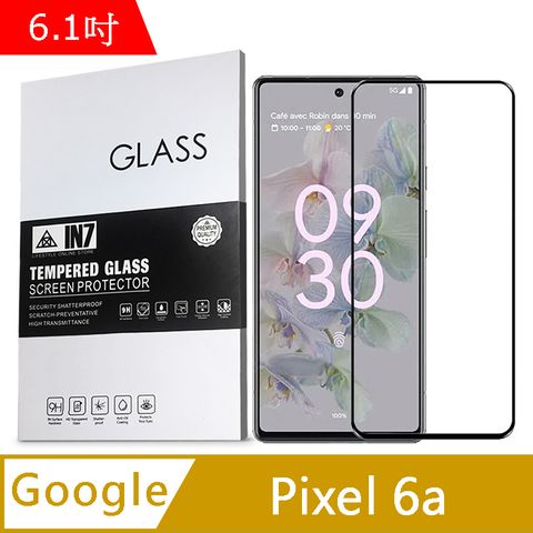 IN7 Google Pixel 6a (6.1吋) 高清 高透光2.5D滿版9H鋼化玻璃保護貼 疏油疏水 鋼化膜-黑色