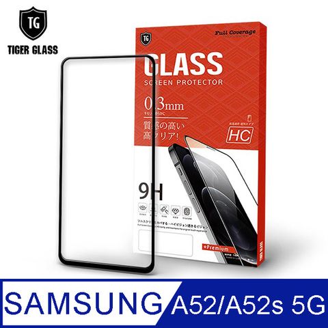 滿版全膠 輕薄無感T.G Samsung Galaxy A52 5G / A52s 5G高清滿版鋼化膜手機保護貼(防爆防指紋)