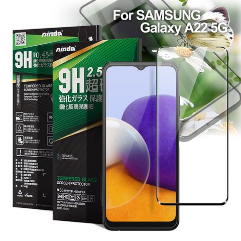 NISDA 完美滿版玻璃保護貼 for 三星 Samsung Galaxy A22 5G 使用-黑色