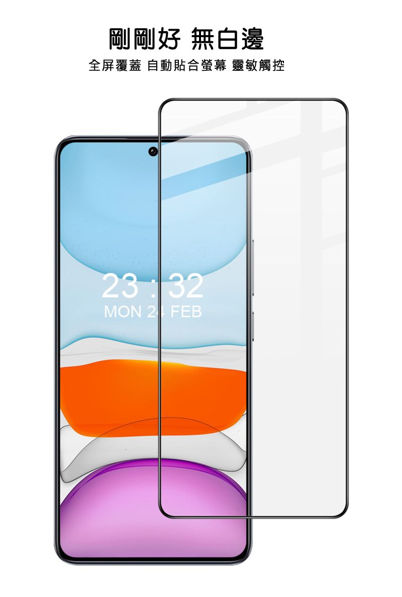 剛剛好 無白邊全屏覆蓋 自動貼合螢幕 靈敏觸控23 32MON  FEB