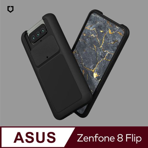 【犀牛盾】ASUS Zenfone 8 Flip (6.67吋) SolidSuit 經典防摔背蓋手機保護殼-黑色