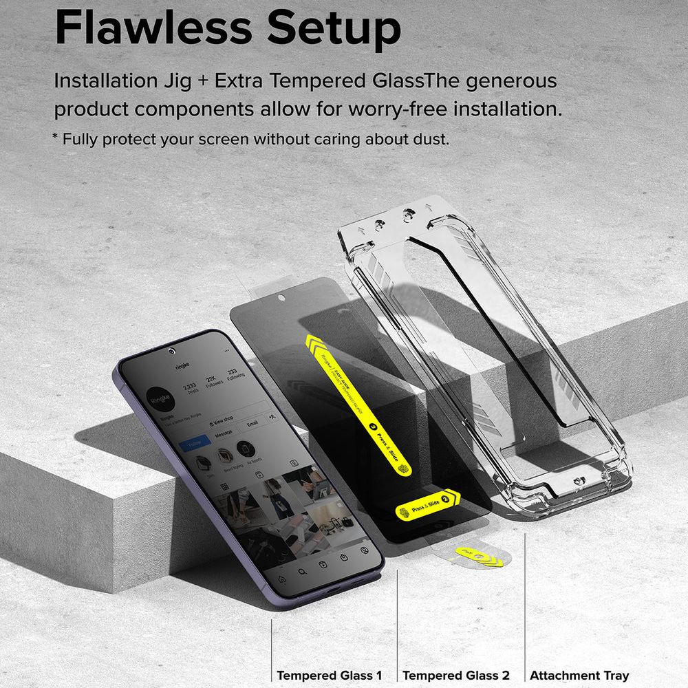 Ringke ｜Galaxy S24 Privacy Tempered Glass 防窺鋼化玻璃螢幕保護貼2入－附安裝工具