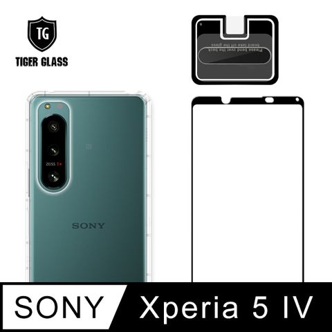 全面保護 一次到位T.G Sony Xperia 5 IV手機保護超值3件組(透明空壓殼+鋼化膜+鏡頭貼)