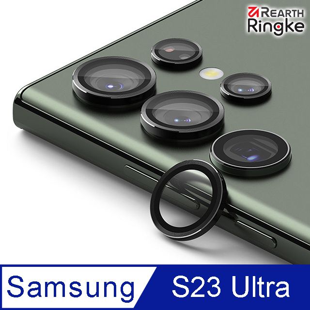 Ringke ｜三星 Galaxy S23 Ultra [Camera Lens Frame Glass] 鋼化玻璃鏡頭保護鋁框－黑