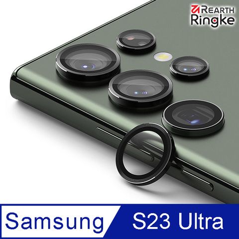 【Ringke】三星 Galaxy S23 Ultra [Camera Lens Frame Glass]鋼化玻璃鏡頭保護鋁框－黑
