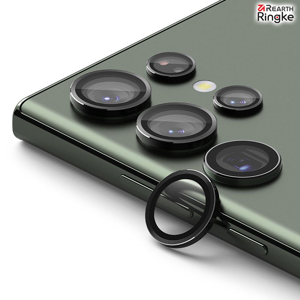 Ringke ｜三星 Galaxy S23 Ultra [Camera Lens Frame Glass] 鋼化玻璃鏡頭保護鋁框－黑