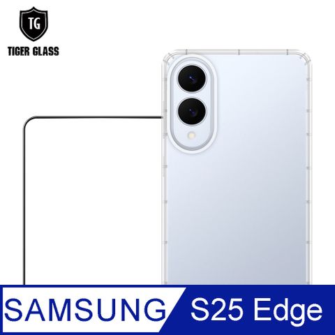 T.G Samsung Galaxy S25 Edge 手機保護超值2件組(透明空壓殼+全膠解鎖鋼化膜)