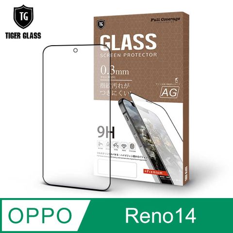 T.G OPPO Reno14 5G 電競霧面9H滿版鋼化玻璃保護貼(防爆防指紋)