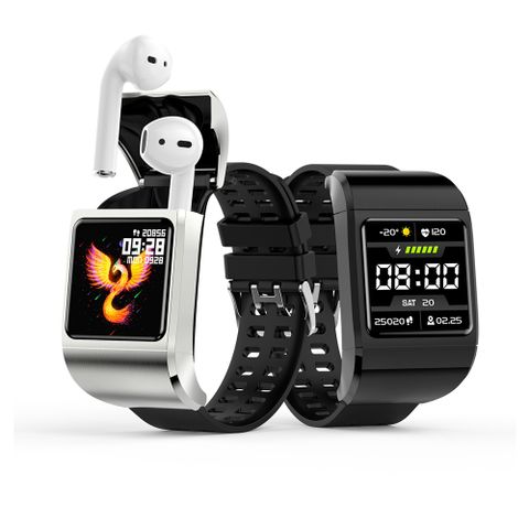 C36 pro耳機二合一智能手錶藍芽心率大螢幕運動時尚智能手環(血氧心率/繁體中文/訊息顯示/戶外運動)